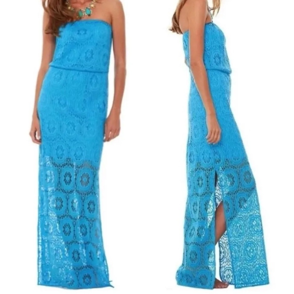 Lilly Pulitzer Turquoise Lace Maxi Dress